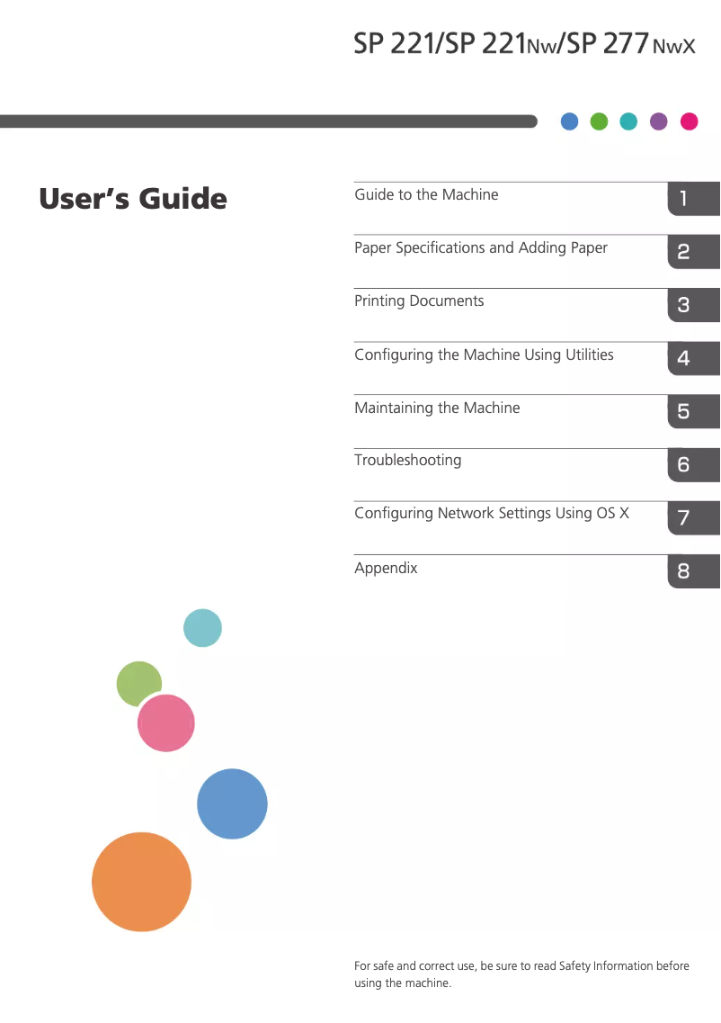 Page 1 de la notice Manuel utilisateur Ricoh SP 277NwX