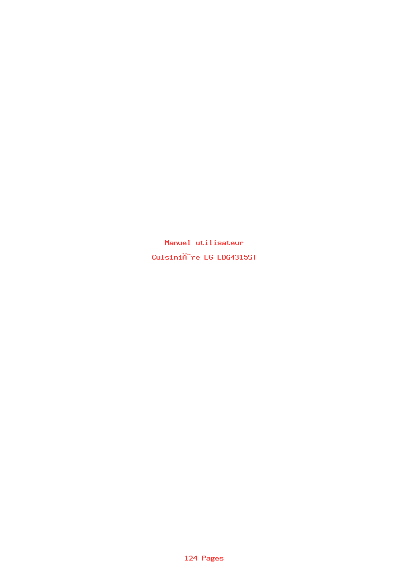Page 1 de la notice Manuel utilisateur LG LDG4315ST