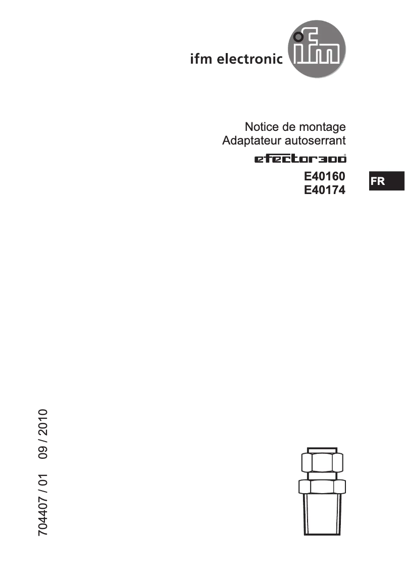 Page 1 de la notice Manuel utilisateur IFM E40160