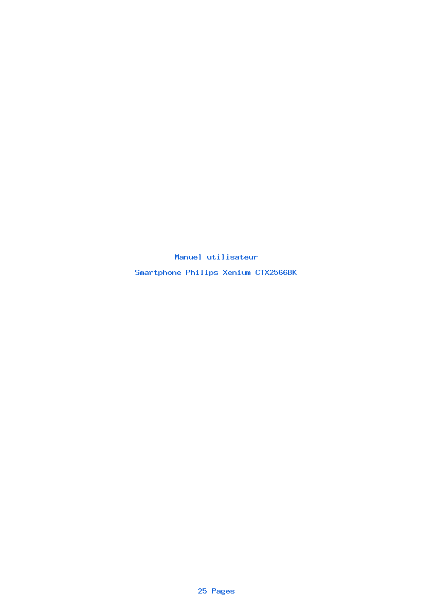 Page 1 de la notice Manuel utilisateur Philips Xenium CTX2566BK