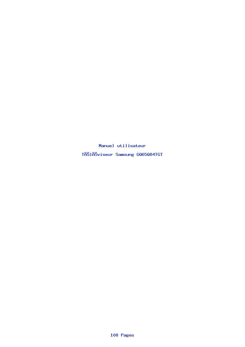 Page 1 de la notice Manuel utilisateur Samsung GQ65Q84TGT