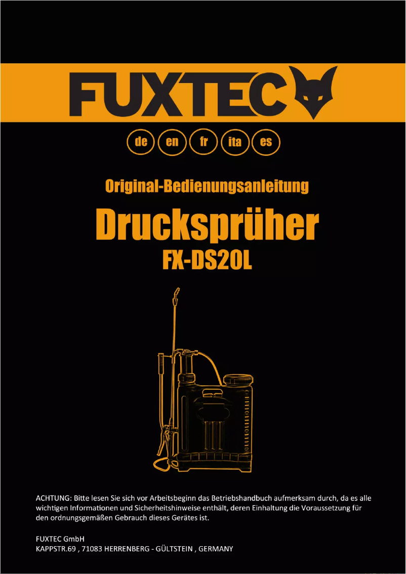 Page 1 de la notice Manuel utilisateur Fuxtec FX-DS20L