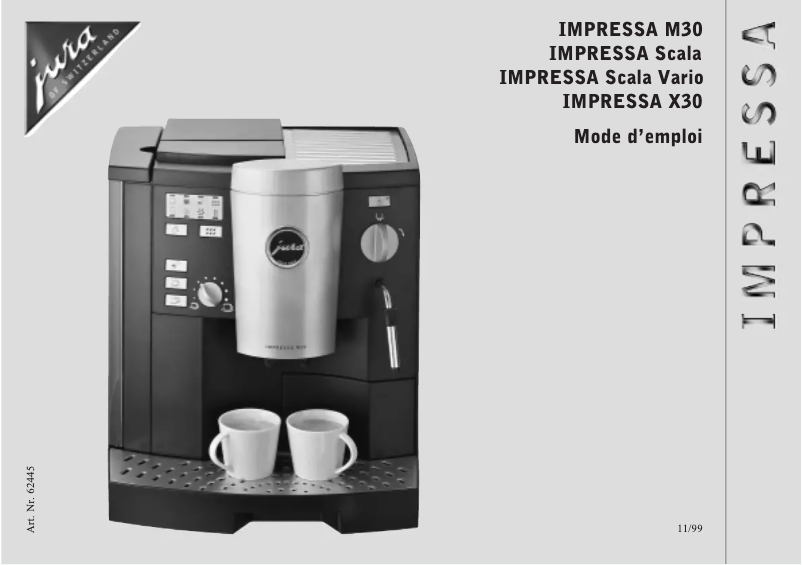 Page 1 de la notice Manuel utilisateur Jura Impressa Scala