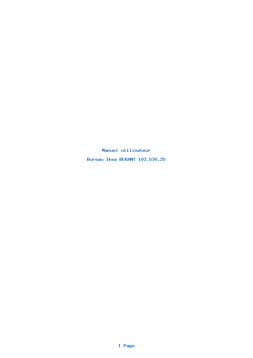 Page 1 de la notice Manuel utilisateur Ikea BEKANT 102.530.25