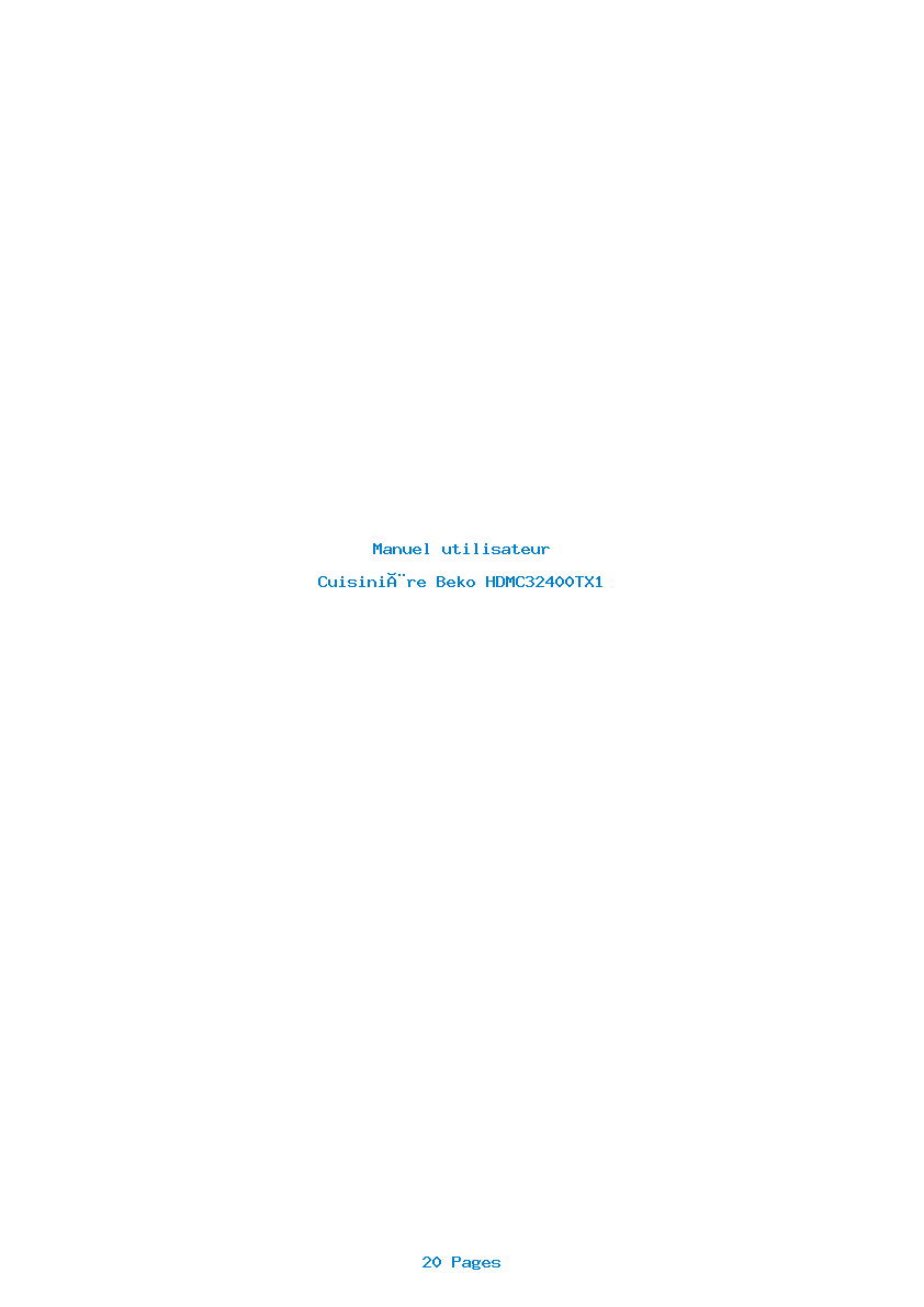 Page 1 de la notice Manuel utilisateur Beko HDMC32400TX1