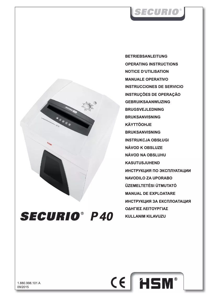 Page 1 de la notice Manuel utilisateur HSM Securio P40c