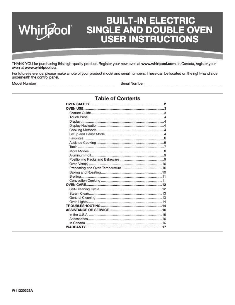 Page 1 of the manual Use and Maintenance Manual Whirlpool WOS72EC7HV