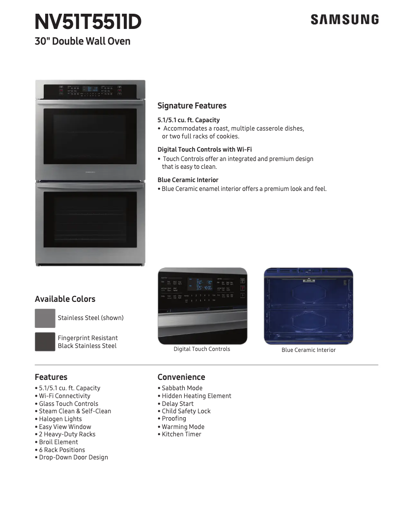 Página 1 del manual Ficha técnica Samsung NV51T5511DG