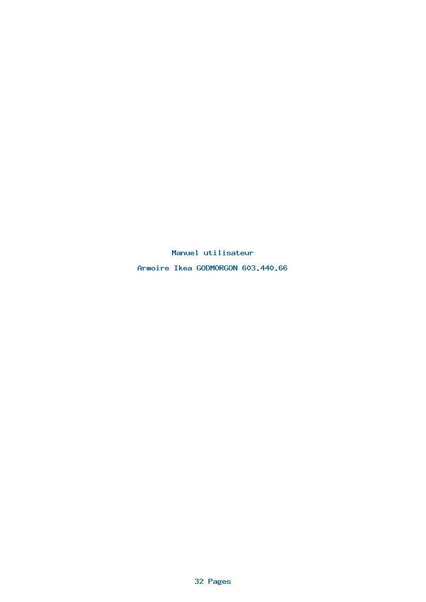 Page 1 de la notice Manuel utilisateur Ikea GODMORGON 603.440.66