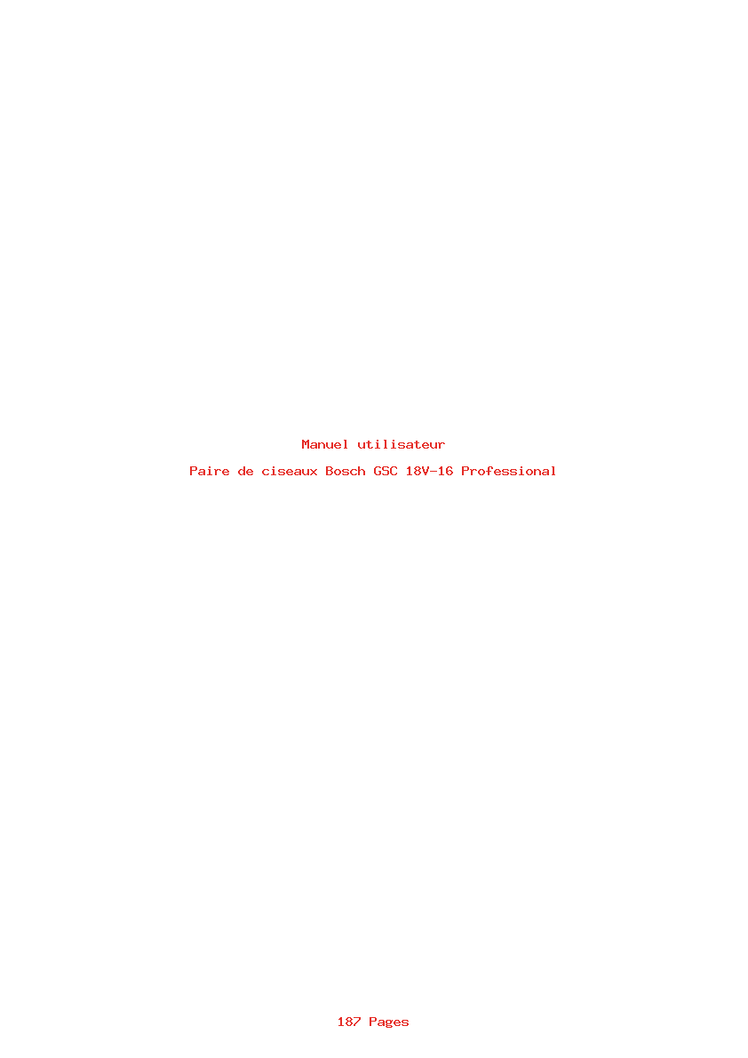 Page 1 de la notice Manuel utilisateur Bosch GSC 18V-16 Professional