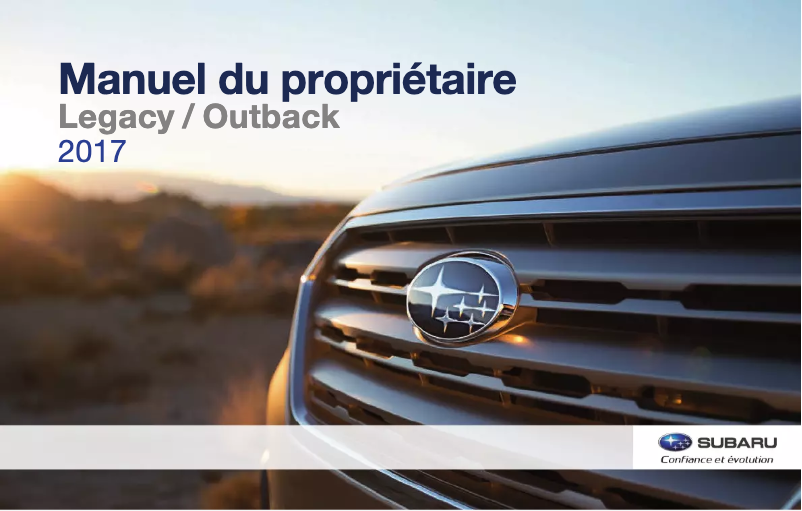 Page 1 de la notice Manuel utilisateur Subaru Legacy (2017)