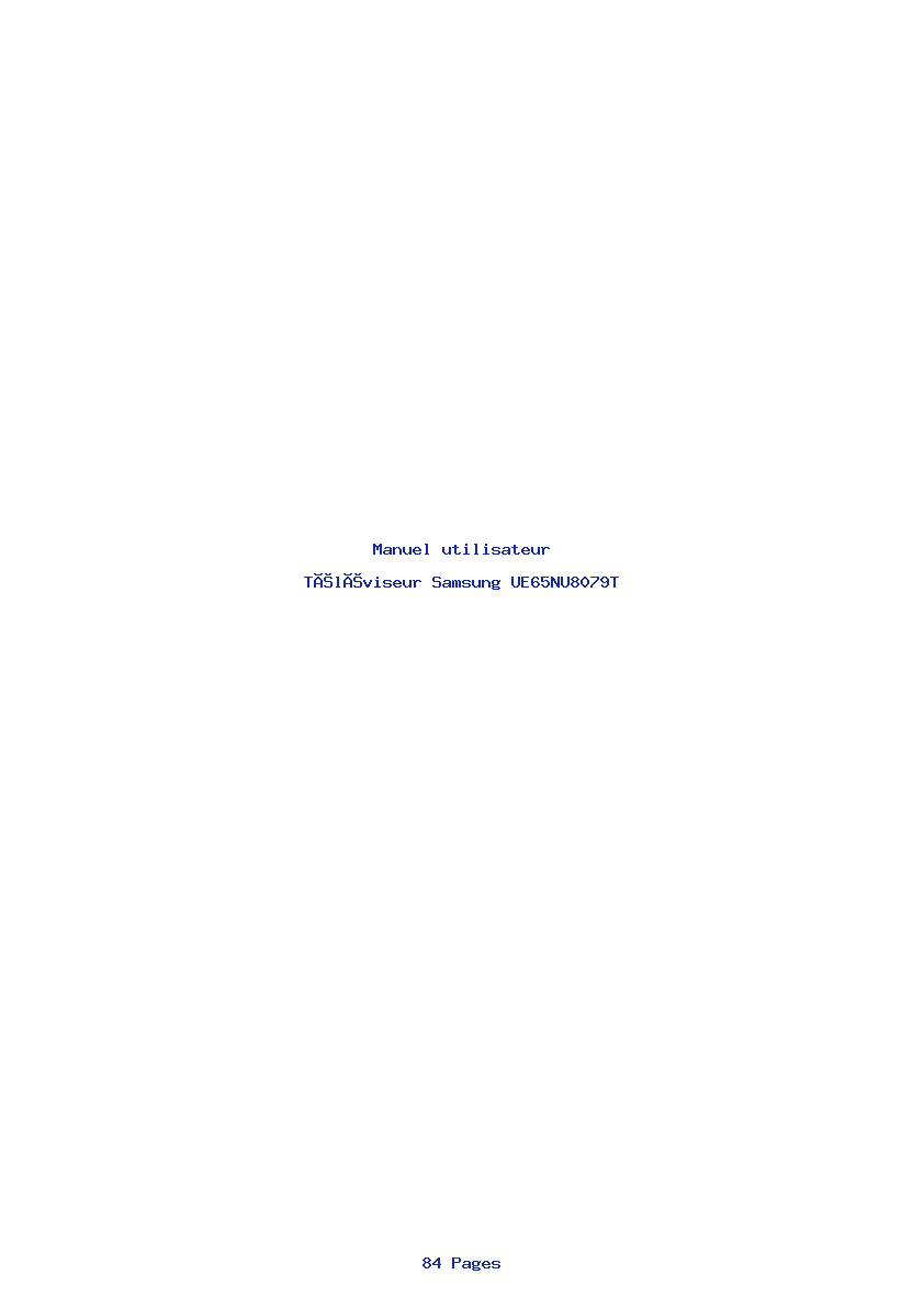 Page 1 de la notice Manuel utilisateur Samsung UE65NU8079T