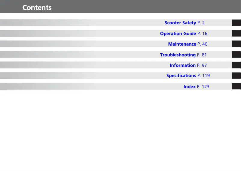 Page 1 de la notice Manuel utilisateur Honda Forza 250 (2015)