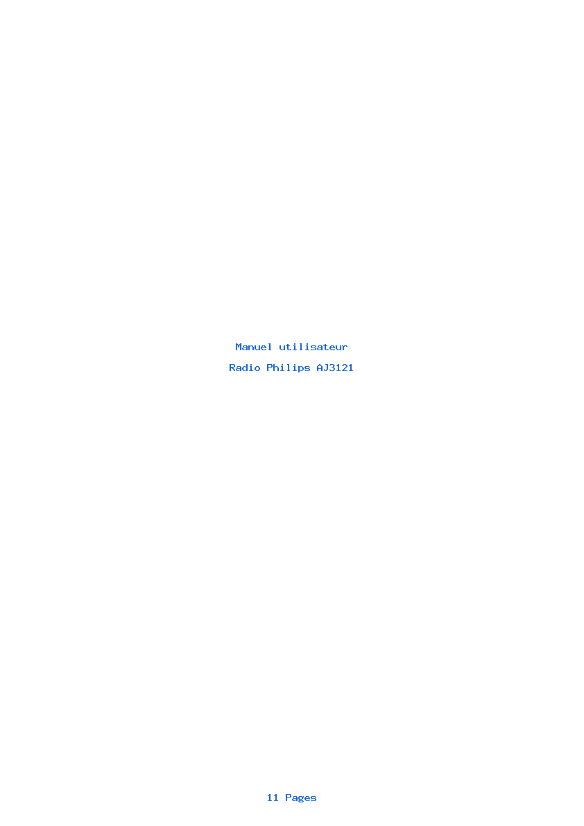 Image de la première page du manuel de l'appareil AJ3121