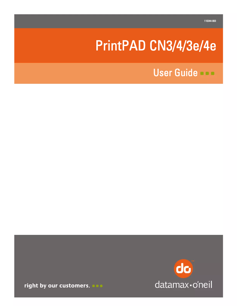 Page 1 de la notice Manuel utilisateur Datamax O'Neil PrintPAD CN70