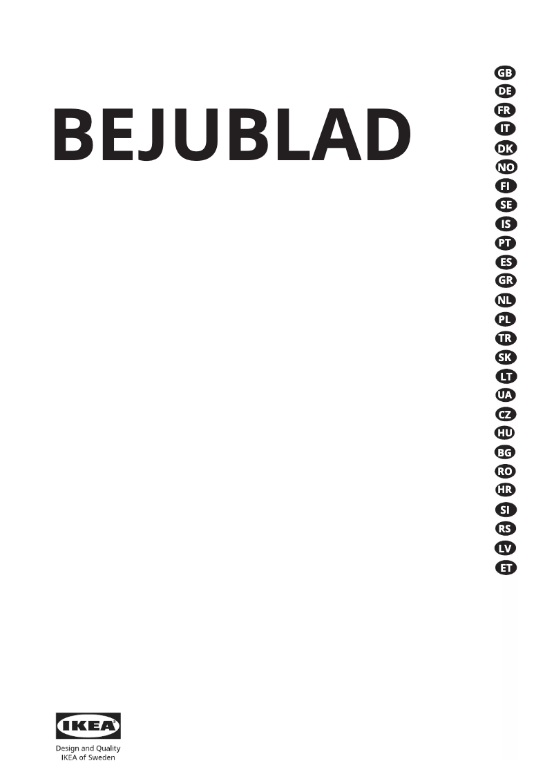 Page 1 de la notice Mode d'emploi Ikea BEJUBLAD
