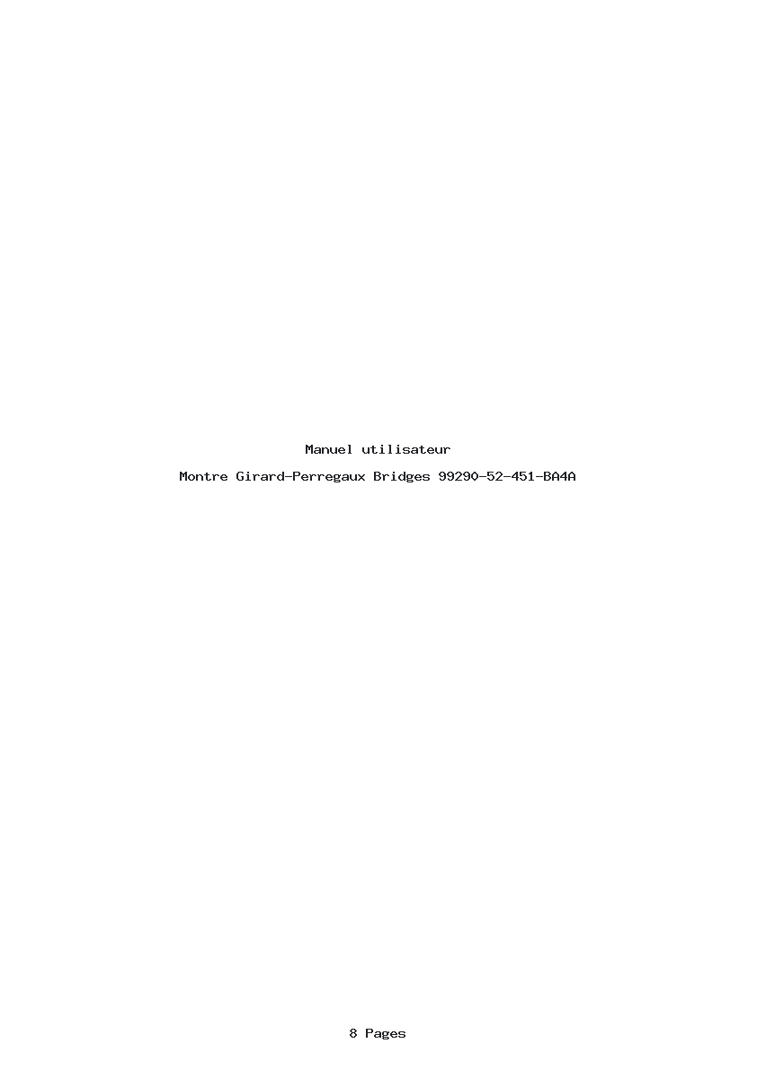 Page 1 de la notice Manuel utilisateur Girard-Perregaux Bridges 99290-52-451-BA4A