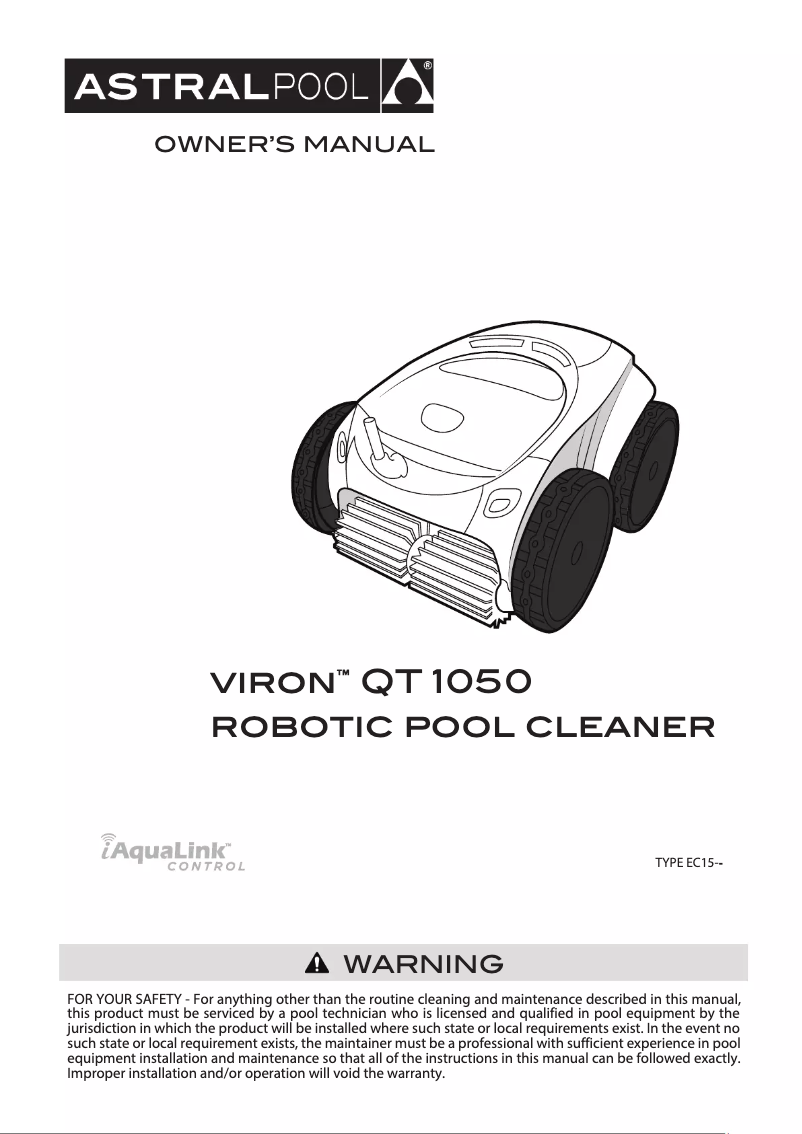Page 1 de la notice Manuel utilisateur AstralPool Viron QT1050