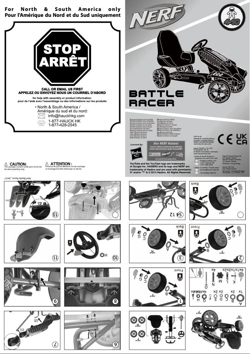 Page 1 de la notice Manuel utilisateur Hauck Nerf Battle Racer
