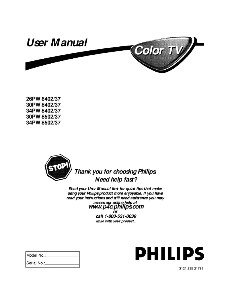 Page 1 of the manual User Manual Philips 30PW8502