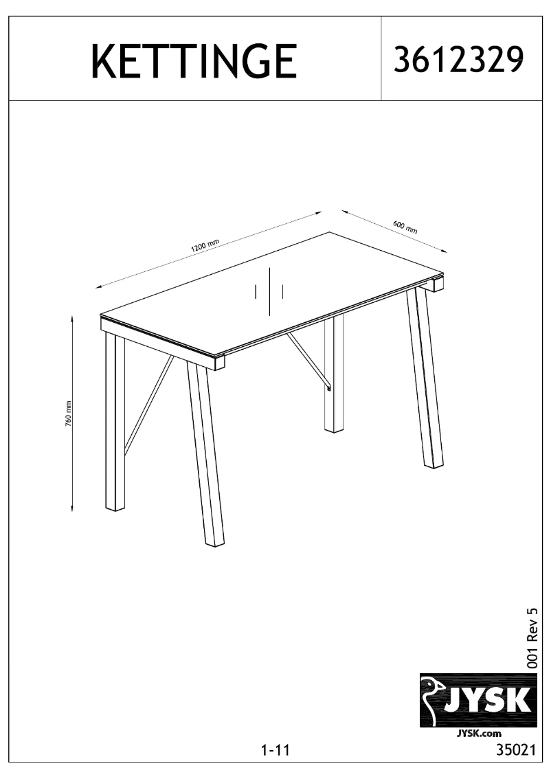 Page 1 of the manual User Manual JYSK Kettinge (120x75x60)