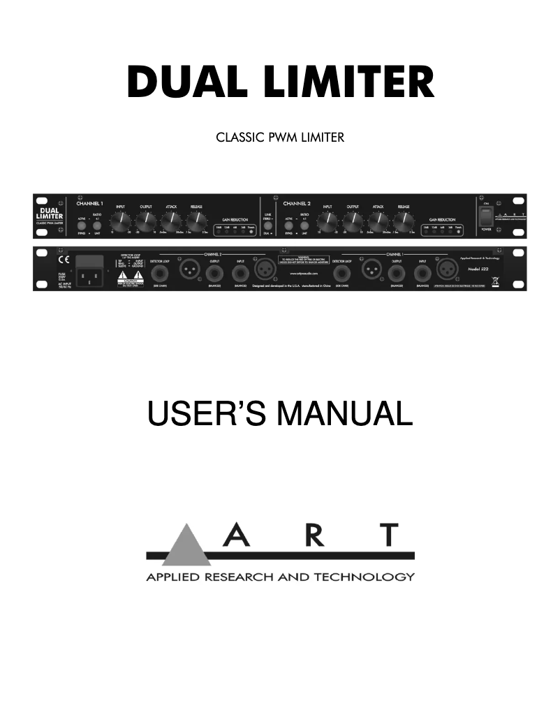 Page 1 de la notice Manuel utilisateur ART Dual Limiter