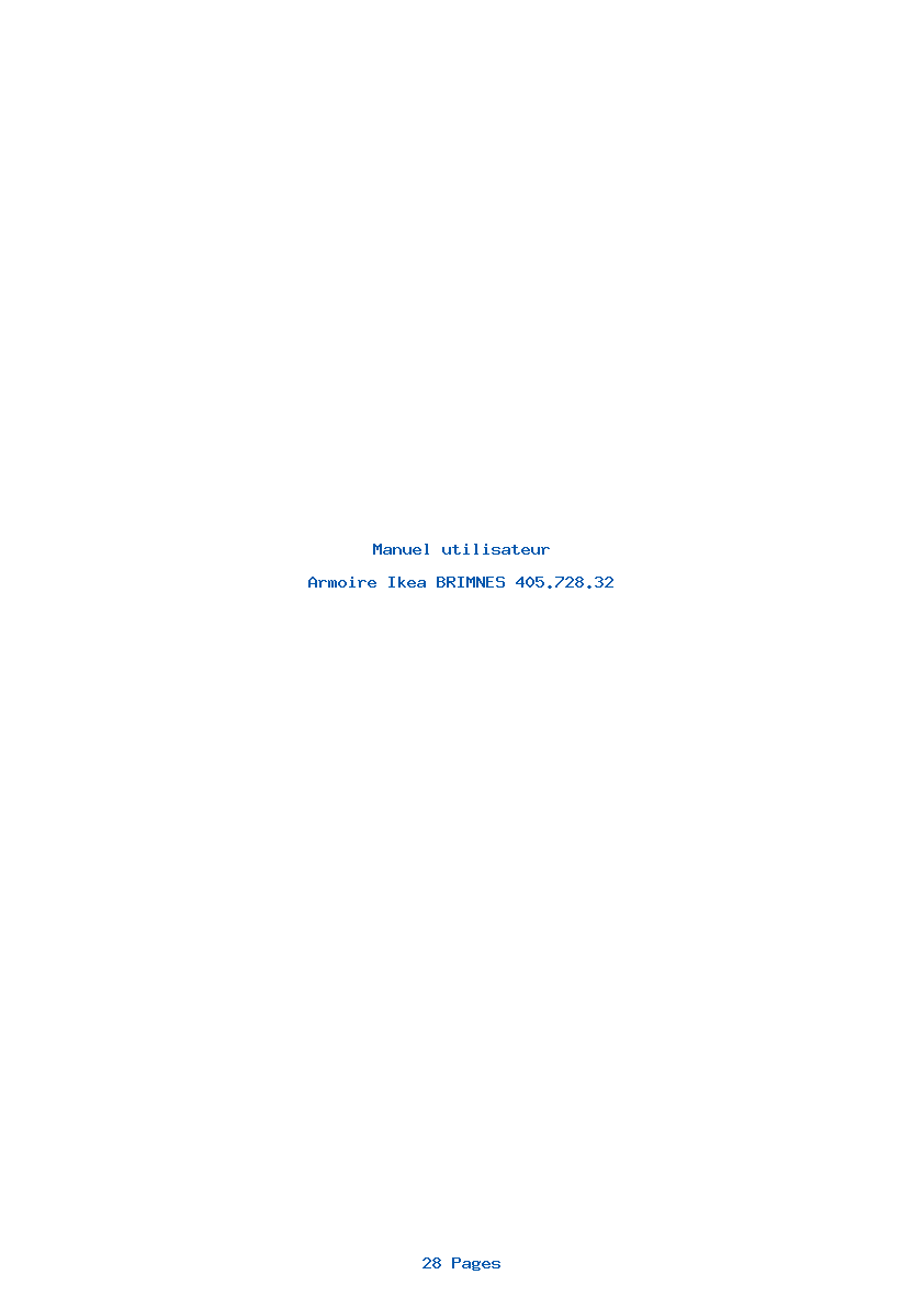 Page 1 de la notice Manuel utilisateur Ikea BRIMNES 405.728.32