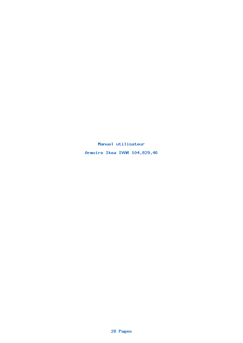 Page 1 de la notice Manuel utilisateur Ikea IVAR 104.829.46