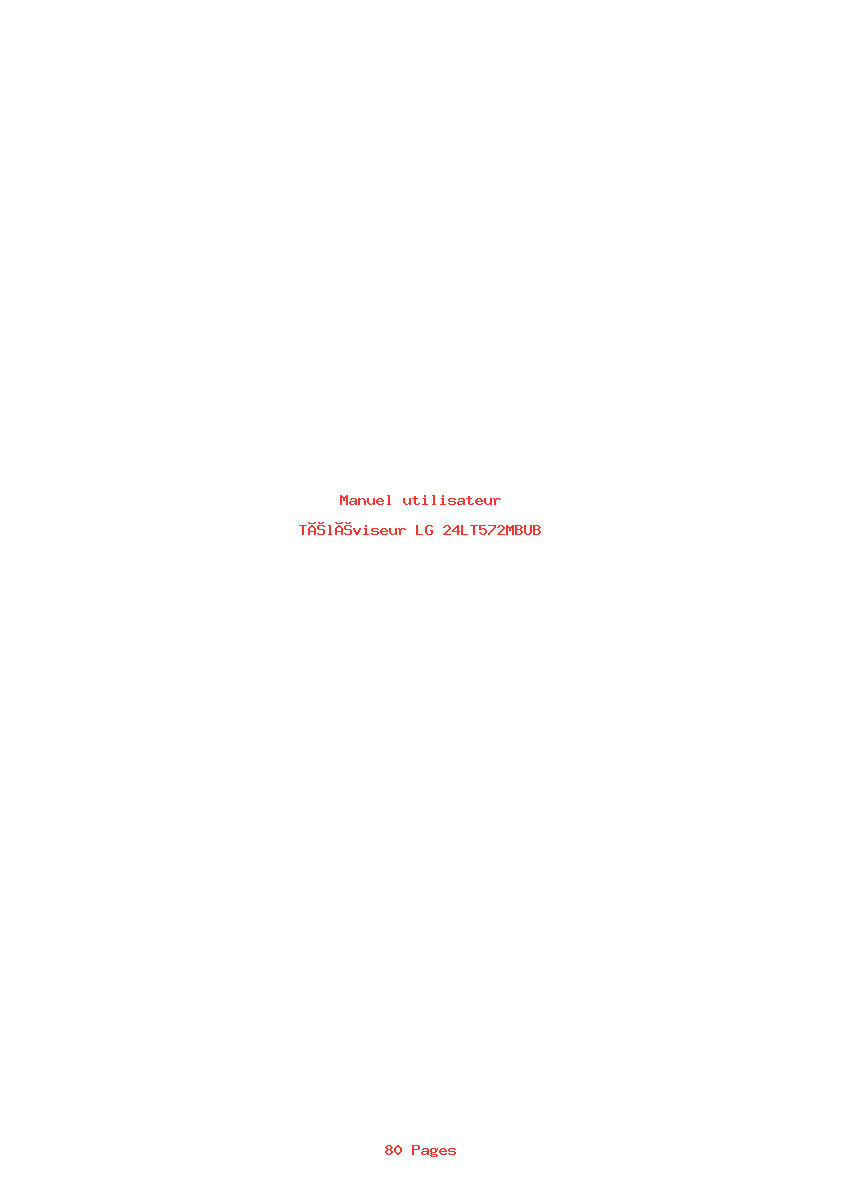 Page 1 de la notice Manuel utilisateur LG 24LT572MBUB