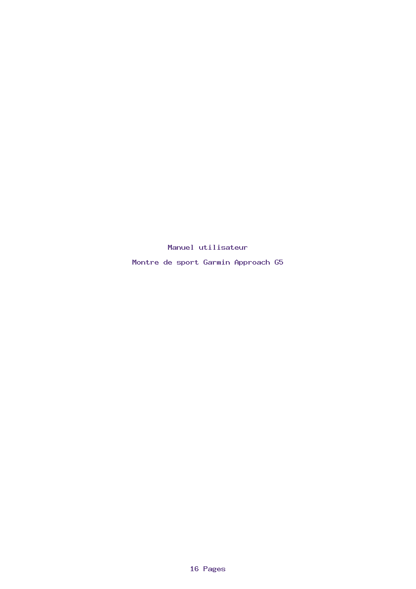 Page 1 de la notice Manuel utilisateur Garmin Approach G5