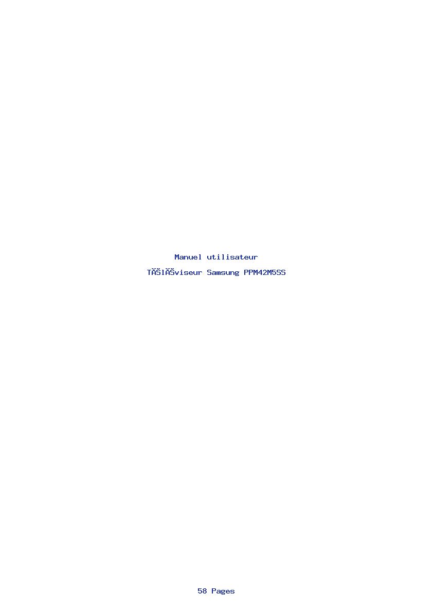 Page 1 de la notice Manuel utilisateur Samsung PPM42M5SS