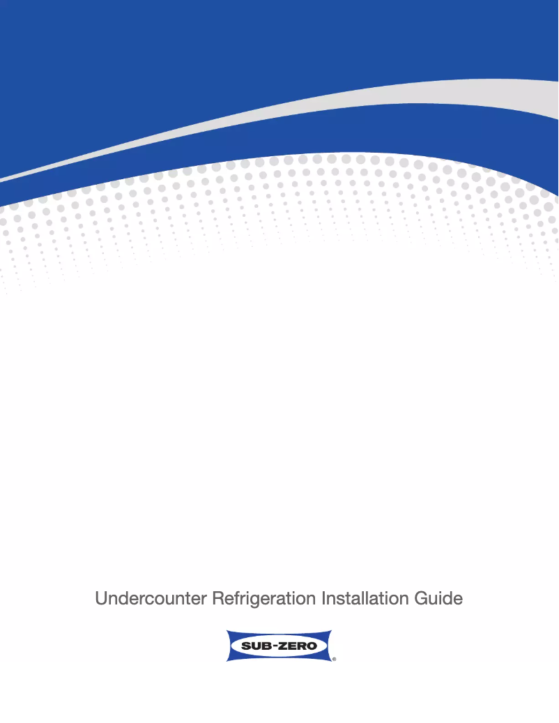 Page 1 de la notice Guide d'installation Sub-Zero UC-24RO/PH-RH