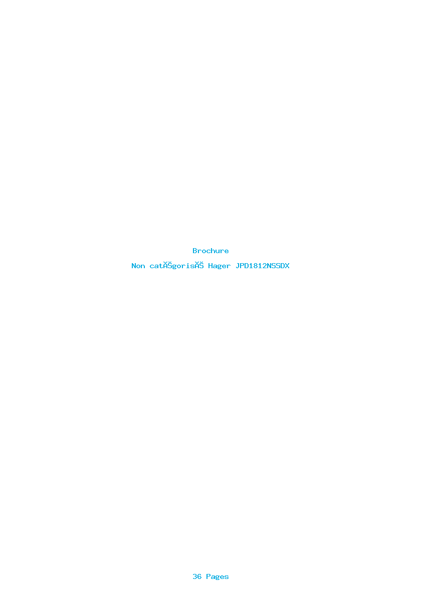 Page 1 de la notice Brochure Hager JPD1812NSSDX