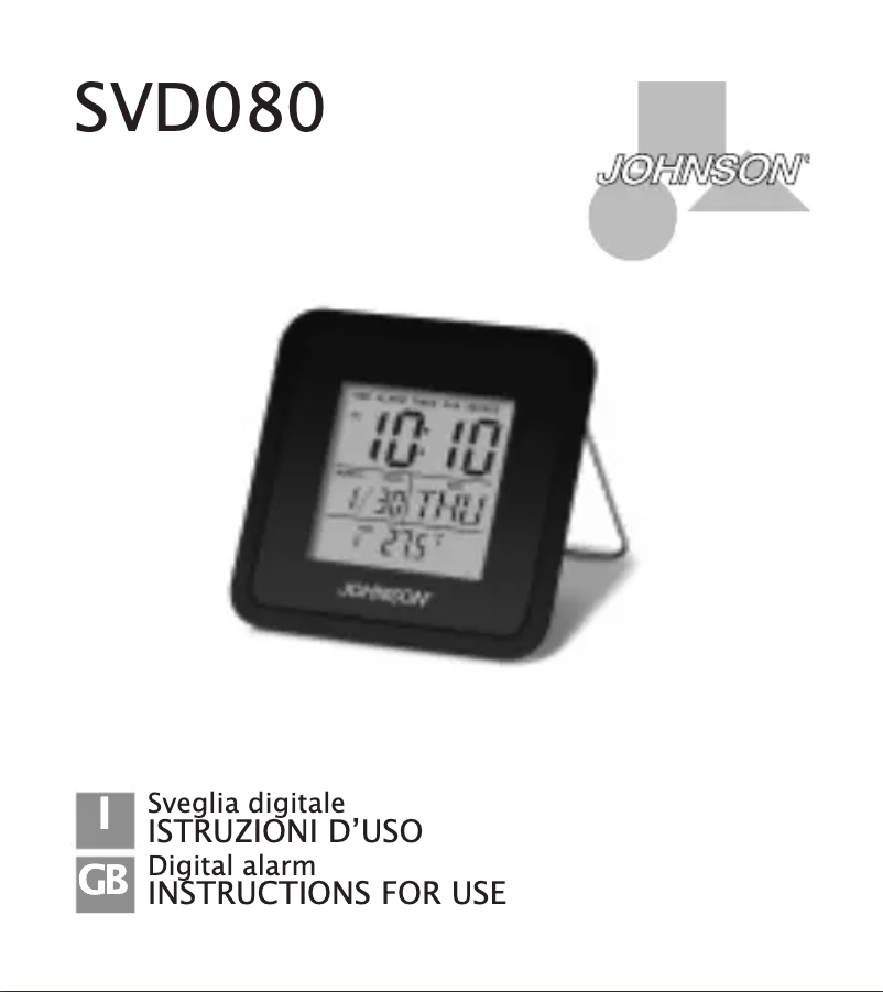 Page 1 de la notice Manuel utilisateur Johnson SVD080