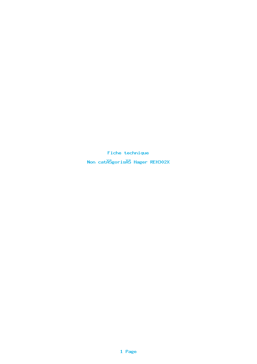 Image de la première page du manuel de l'appareil REH302X
