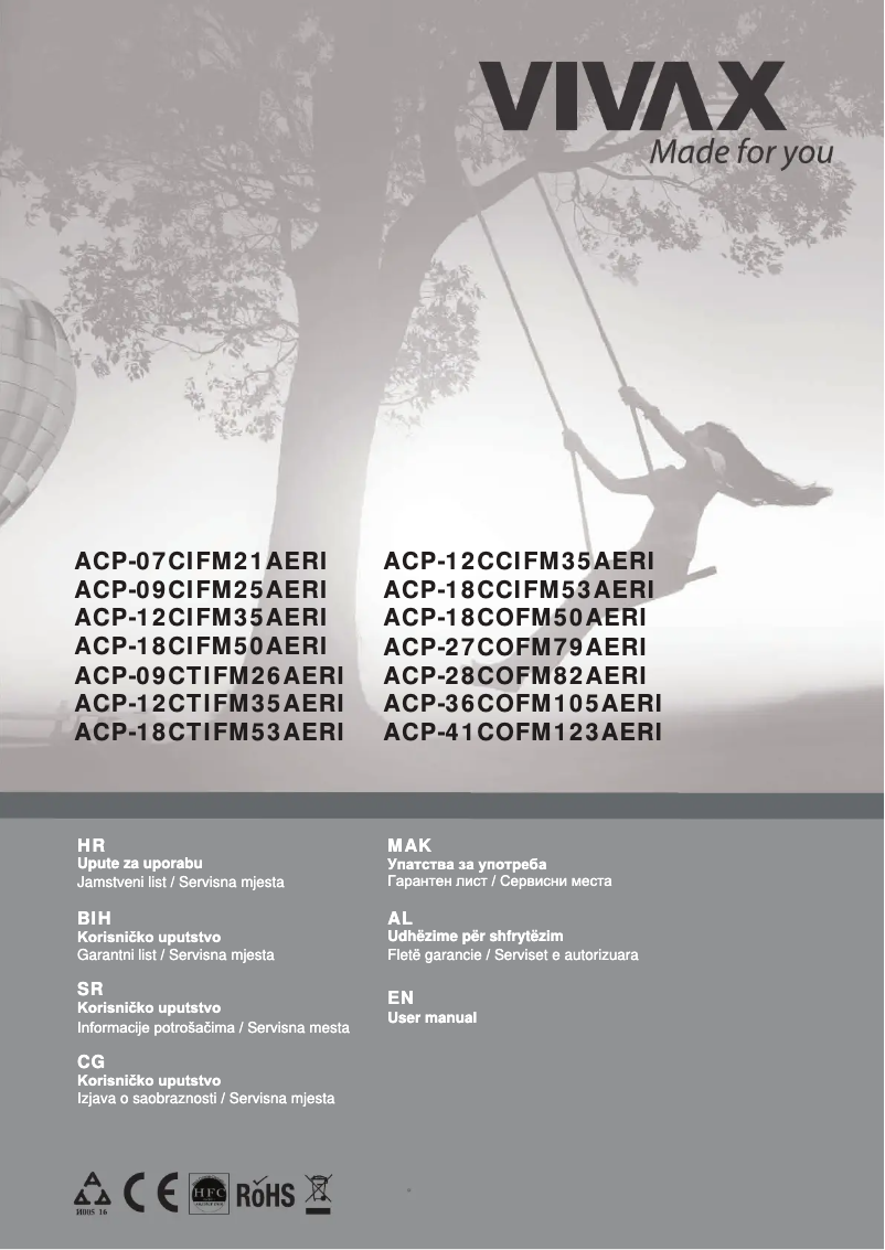 Page 1 of the manual User Manual Vivax ACP-09CIFM25AERI