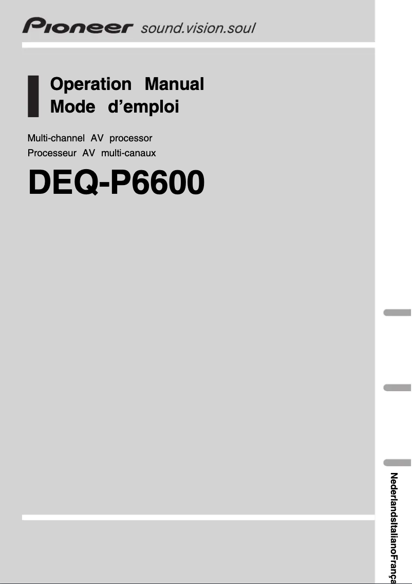 Página 1 del manual Manual de usuario Pioneer DEQ-P6600