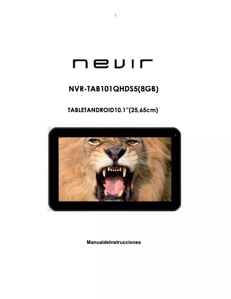 Page 1 de la notice Manuel utilisateur Nevir NVR-TAB101 QHD S5