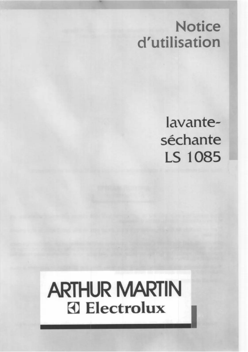 Página 1 del manual Manual de usuario Arthur Martin-Electrolux LS 1085