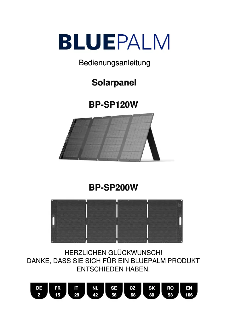 Page 1 de la notice Manuel utilisateur BLUEPALM BP-SP200W