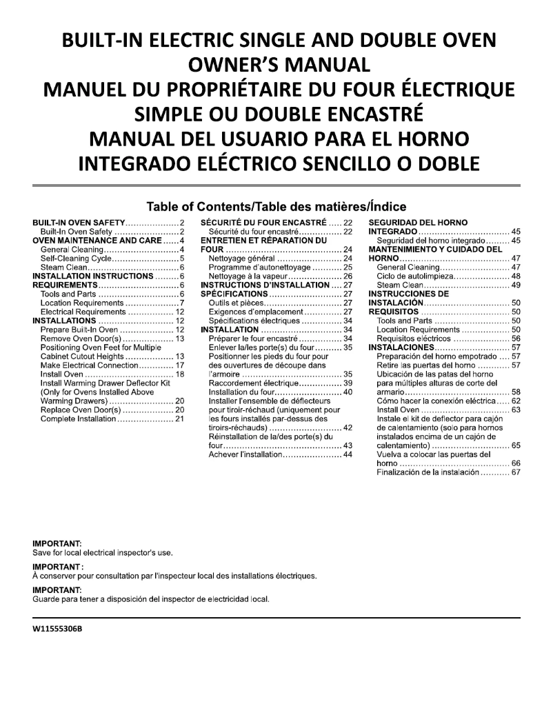 Page 1 de la notice Manuel utilisateur Maytag MOES6027LZ