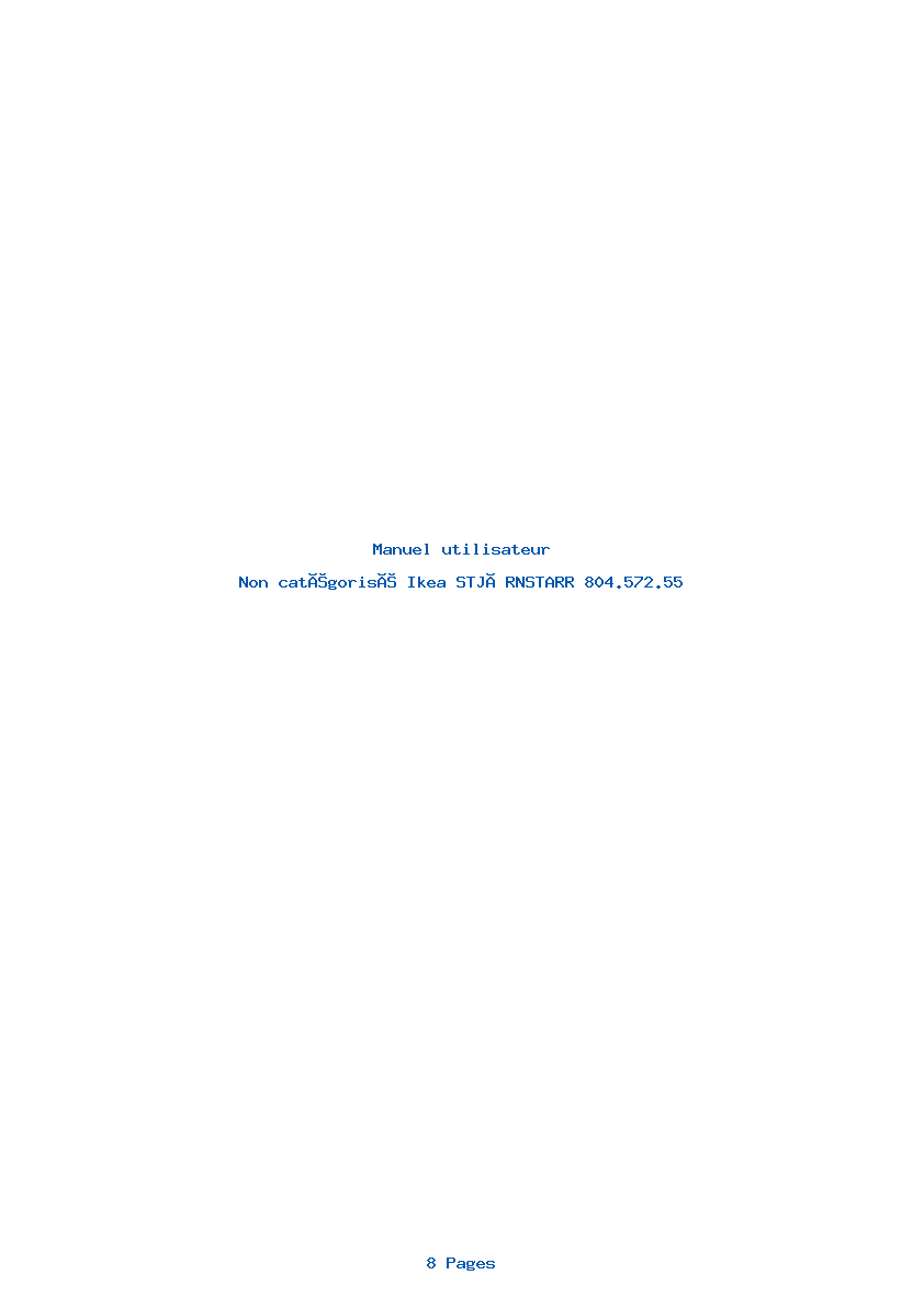 Page 1 de la notice Manuel utilisateur Ikea STJÄRNSTARR 804.572.55