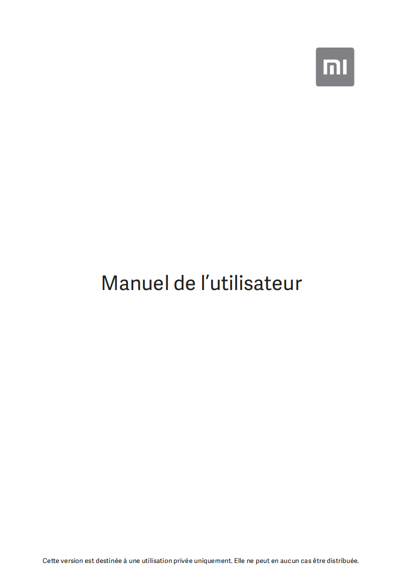 Page 1 de la notice Manuel utilisateur Xiaomi Mi A3