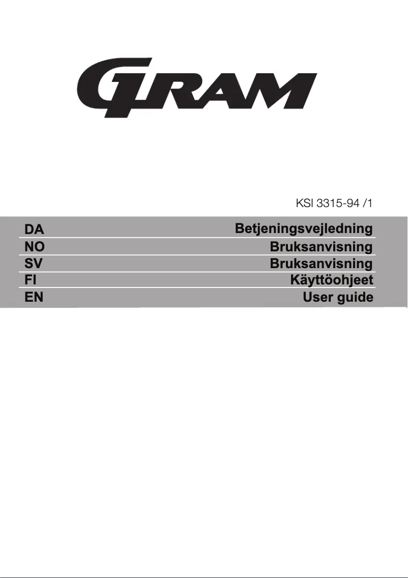 Página 1 del manual Manual de usuario Gram KSI 3315-94/1