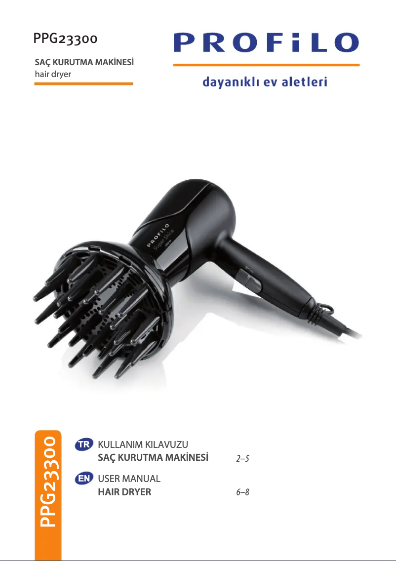 Page 1 de la notice Manuel utilisateur Profilo PPG23300