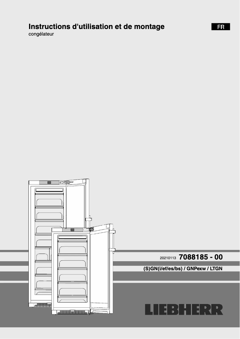 Page 1 de la notice Manuel utilisateur Liebherr SBSbs 8683