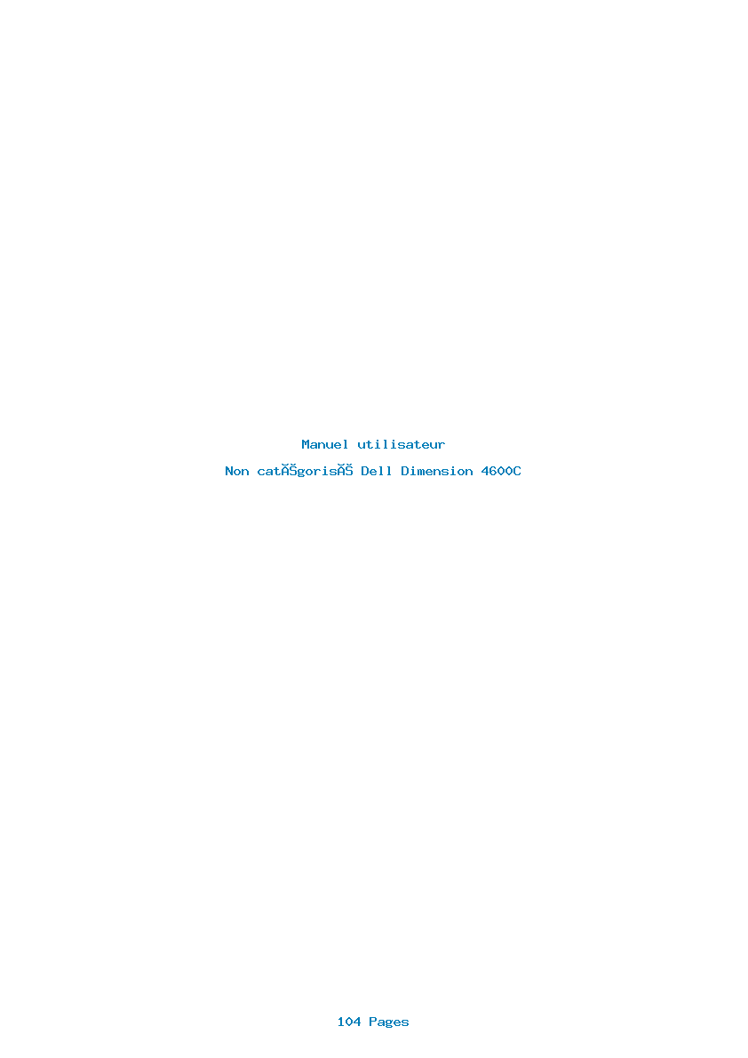 Page 1 de la notice Manuel utilisateur Dell Dimension 4600C