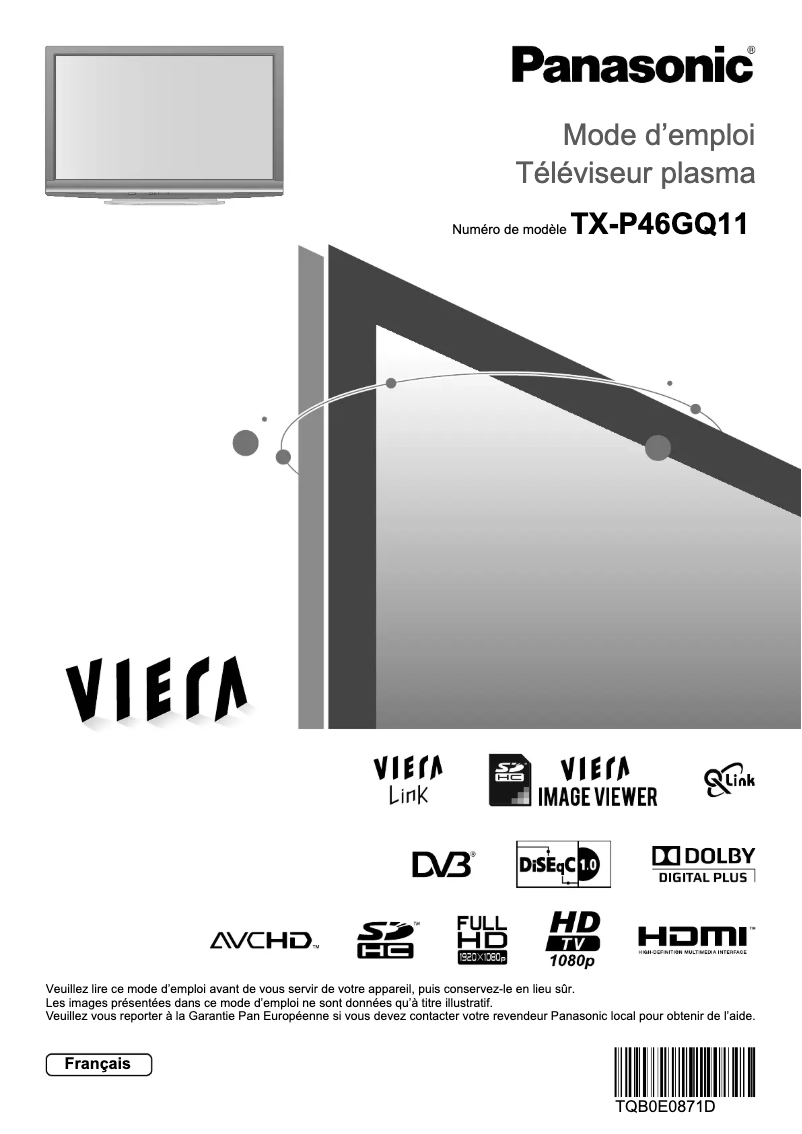Page 1 of the manual User Manual Panasonic Viera TX-P46GQ11