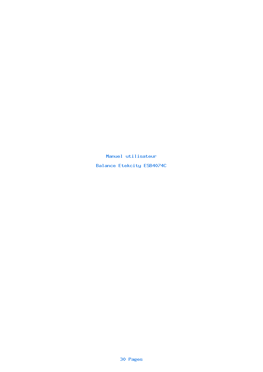 Page 1 de la notice Manuel utilisateur Etekcity ESB4074C