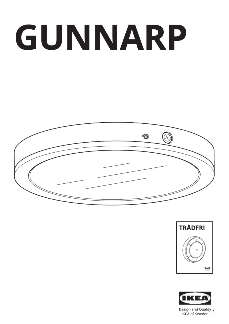Page 1 de la notice Instructions / montage Ikea GUNNARP